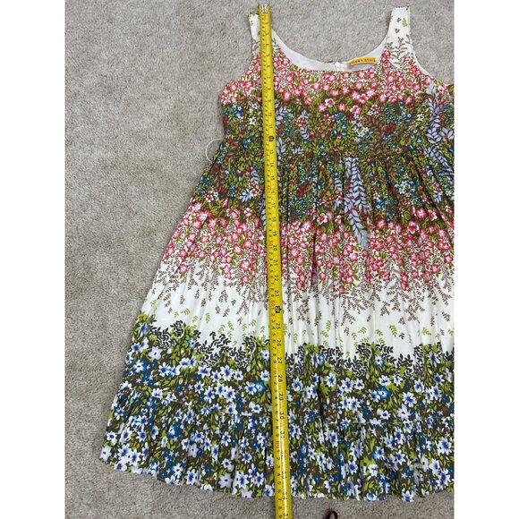 Alice + Olivia Floral Cottagecore Sleeveless Pleated Fit & Flare Dress S/M - Picture 12 of 14